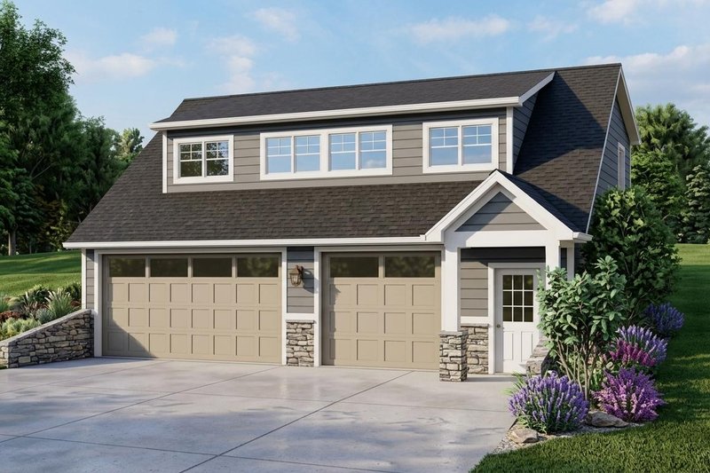 Exterior - Front Elevation 2 for Cottage House Plan #1064-25 - 2 bed, 1.5 bath