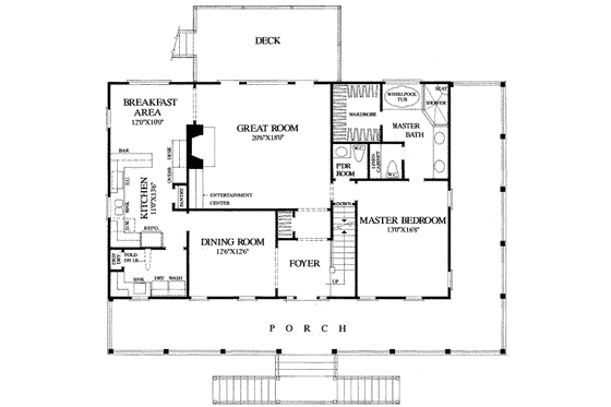 Floor Plan - Main Floor for Country House Plan #137-184 - 4 bed, 3 bath