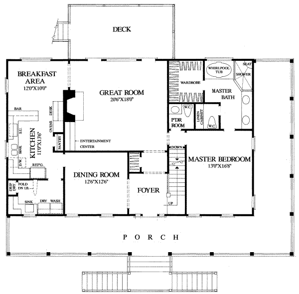 Architectural House Design - Country Floor Plan - Main Floor Plan #137-184