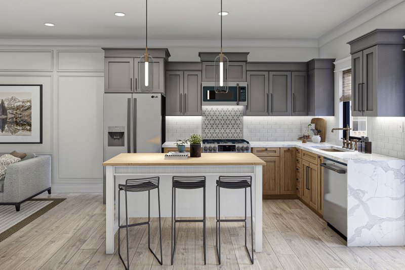 House Blueprint - Interior - Kitchen for Modern House Plan #455-571 - 3 bed, 1.5 bath