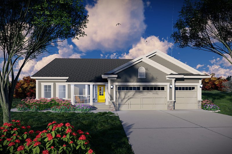 Architectural House Design - Traditional Exterior - Front Elevation Plan #70-1525