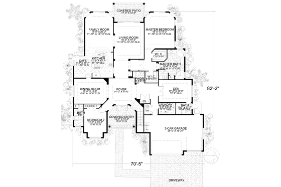 Floor Plan - Main Floor for Mediterranean House Plan #420-152 - 4 bed, 5.5 bath