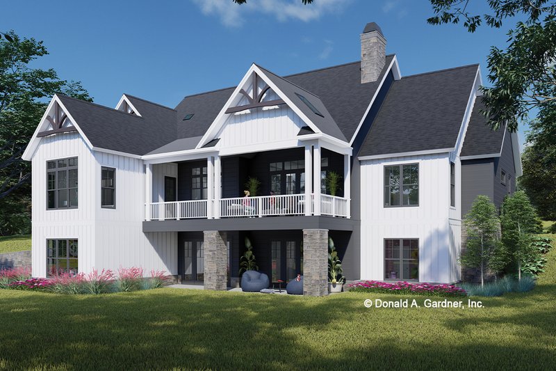 House Design - Exterior - Rear Elevation for Farmhouse House Plan #929-1186 - 5 bed, 4.5 bath