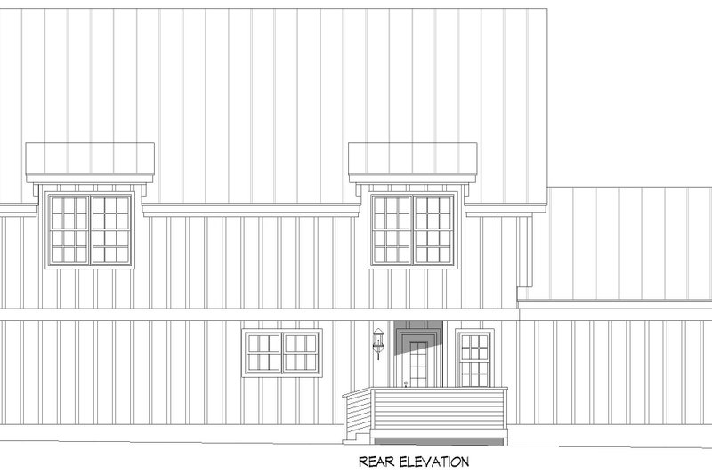 House Design - Exterior - Rear Elevation for Farmhouse House Plan #932-1155 - 3 bed, 3.5 bath
