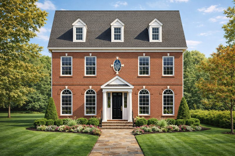 Home Plan - Exterior - Front Elevation 2 for Colonial House Plan #1053-73 - 4 bed, 3 bath