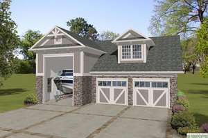 House Blueprint - Craftsman, Front Elevation, RV Garage