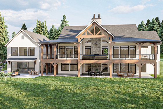 Exterior - Rear Elevation 1 for Beach House Plan #455-245 - 2 bed, 2.5 bath