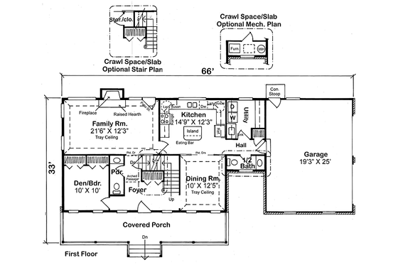 Floor Plan - Main Floor for Country House Plan #312-145 - 4 bed, 4 bath