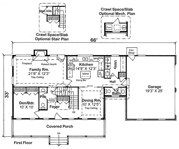 Country Floor Plan - Main Floor Plan #312-145