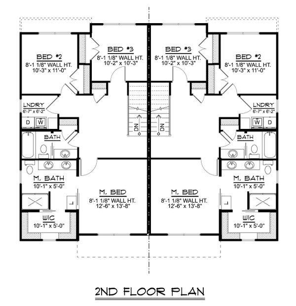 Modern Floor Plan - Upper Floor Plan #1064-310