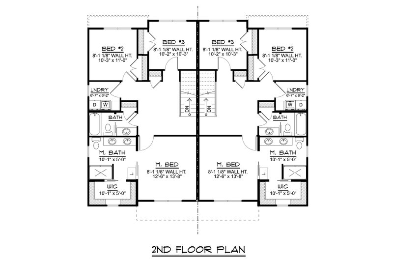House Blueprint - Floor Plan - Upper Floor for Modern House Plan #1064-310 - 6 bed, 5 bath