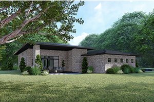 Exterior - Rear Elevation for Contemporary House Plan #17-3392 - 3 bed, 2 bath