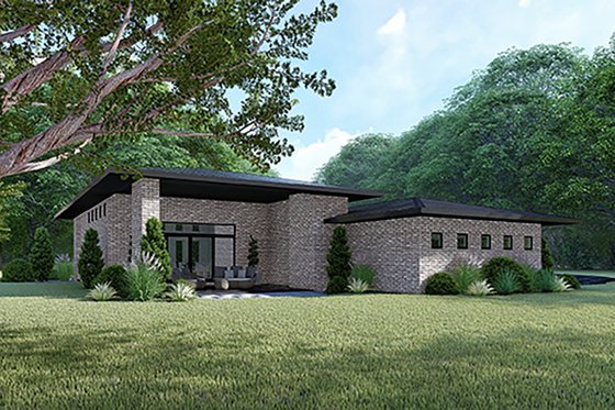 Exterior - Rear Elevation for Contemporary House Plan #17-3392 - 3 bed, 2 bath