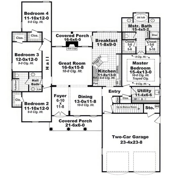 House Blueprint - European Floor Plan - Main Floor Plan #21-598