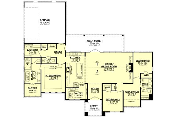 Floor Plan - Main Floor for Traditional House Plan #430-311 - 3 bed, 2.5 bath