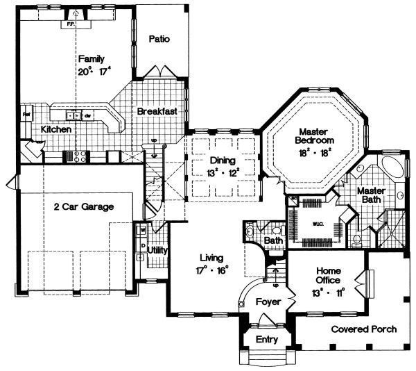 House Plan Design - European Floor Plan - Main Floor Plan #417-393