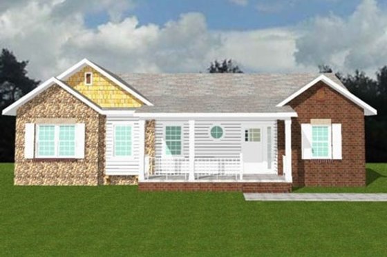 Exterior - Other Elevation 1 for Ranch House Plan #123-112 - 4 bed, 3 bath