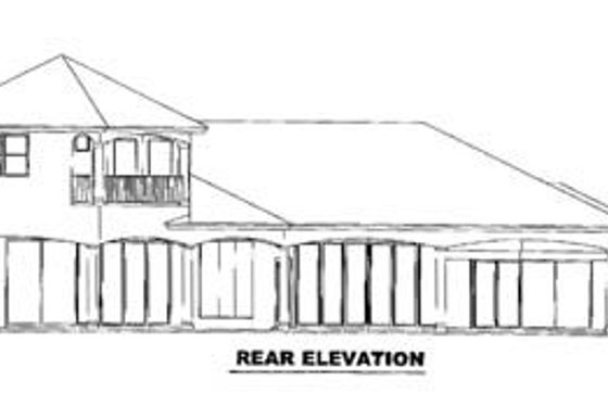Exterior - Rear Elevation for Mediterranean House Plan #27-204 - 4 bed, 4.5 bath