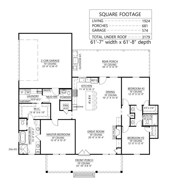 Home Plan - Farmhouse Floor Plan - Main Floor Plan #1074-44