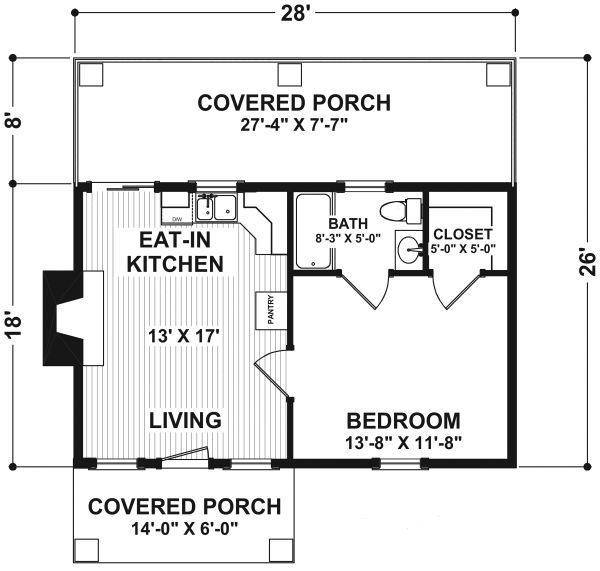 House Design - Cottage Floor Plan - Main Floor Plan #56-715