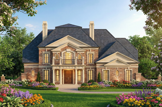 Exterior - Front Elevation 4 for Colonial House Plan #119-126 - 4 bed, 3.5 bath