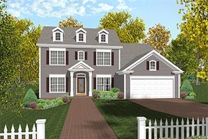 Colonial Exterior - Front Elevation Plan #56-244
