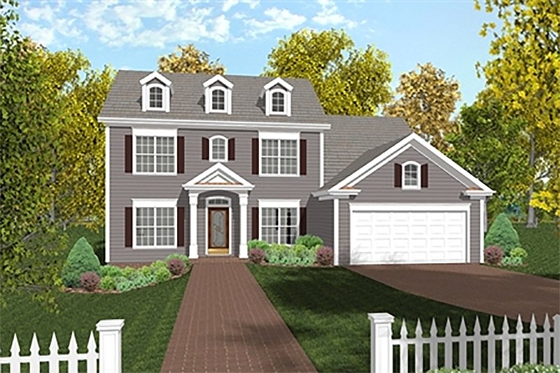 Home Plan - Colonial Exterior - Front Elevation Plan #56-244