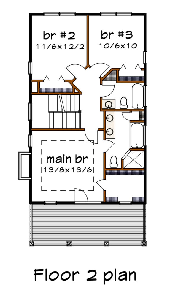 Bungalow Floor Plan - Upper Floor Plan #79-213