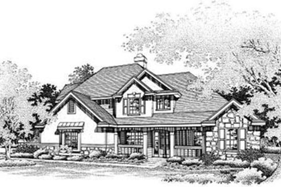Exterior - Other Elevation for European House Plan #50-188 - 3 bed, 3 bath