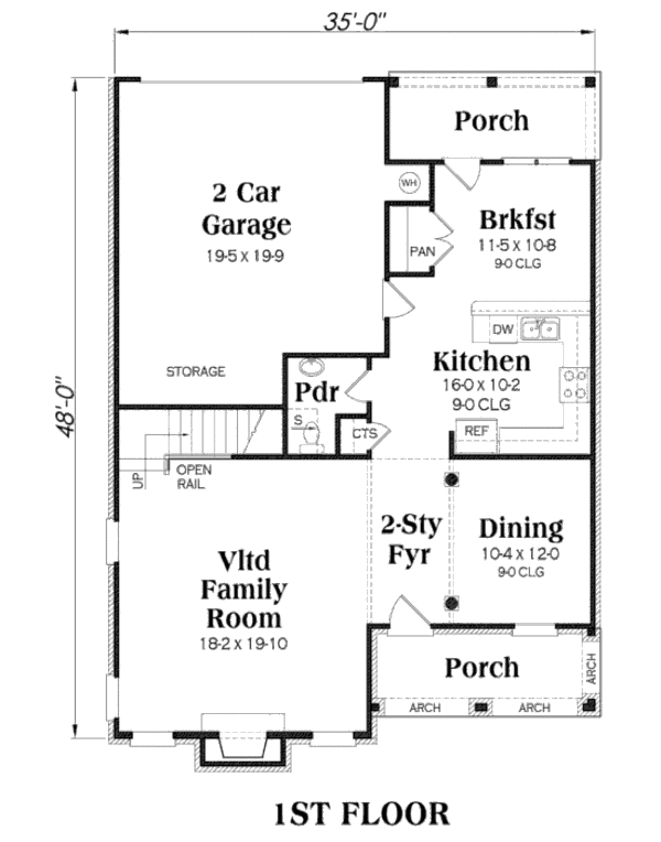 Traditional Floor Plan - Main Floor Plan #419-214