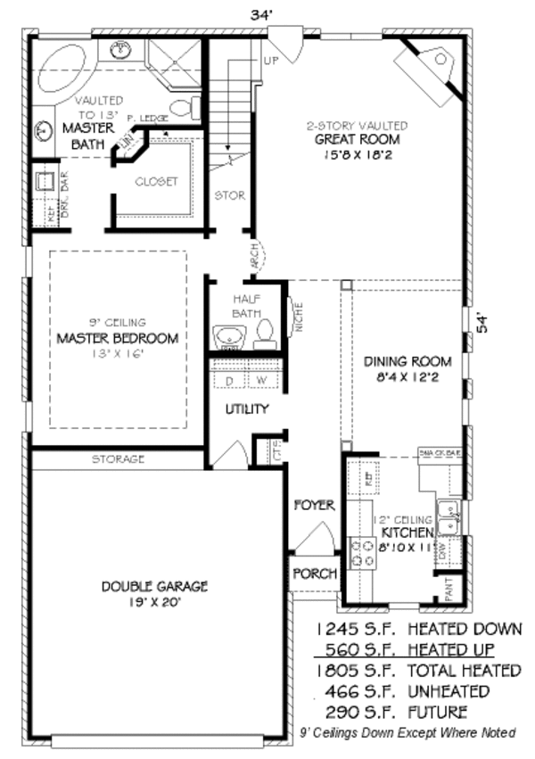European Floor Plan - Main Floor Plan #424-132