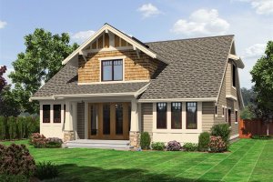 Exterior - Rear Elevation for Craftsman House Plan #132-209 - 3 bed, 2.5 bath