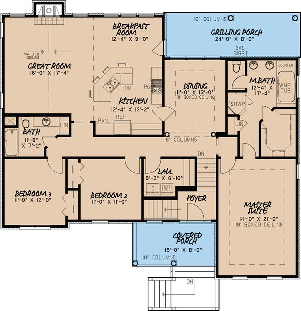 House Plan Design - Traditional Floor Plan - Main Floor Plan #923-26