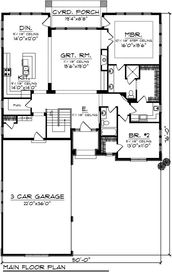 Ranch Floor Plan - Main Floor Plan #70-1073