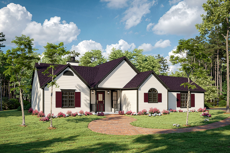 Ranch Style House Plan - 3 Beds 2 Baths 1434 Sq/Ft Plan #30-319 Exterior