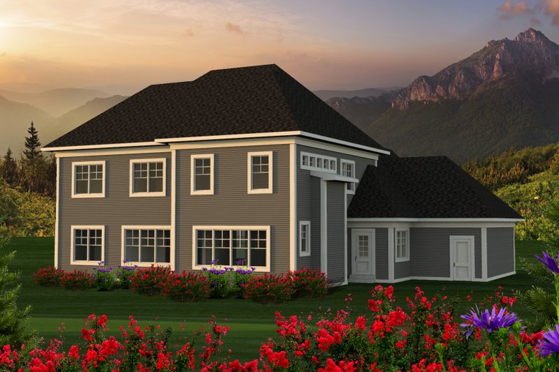 Home Plan - Exterior - Rear Elevation for Southern House Plan #70-1230 - 4 bed, 3 bath