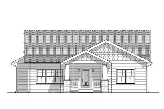 Exterior - Front Elevation 3 for Craftsman House Plan #1099-4 - 3 bed, 2 bath