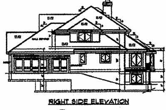 Exterior - Rear Elevation for European House Plan #67-441 - 4 bed, 5 bath