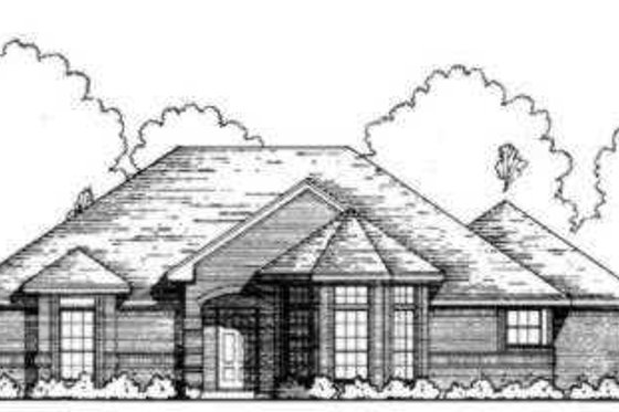 Exterior - Front Elevation for European House Plan #40-307 - 3 bed, 2 bath
