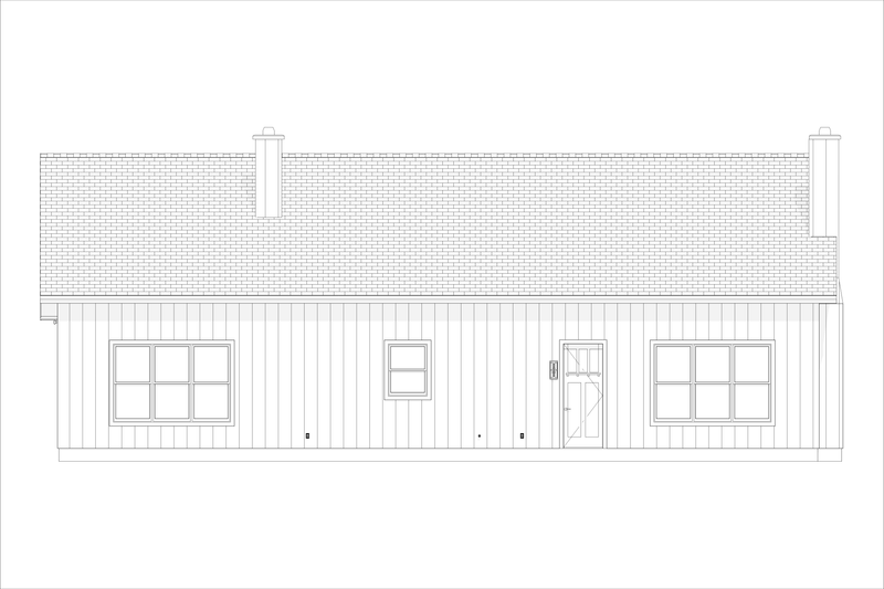 Dream House Plan - Exterior - Rear Elevation 1 for Farmhouse House Plan #1127-15 - 2 bed, 2 bath