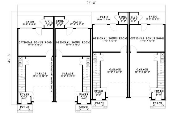 Floor Plan - Lower Floor for Traditional House Plan #17-1173 - 2 bed, 2.5 bath