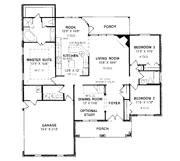 House Design - Traditional Floor Plan - Main Floor Plan #20-176