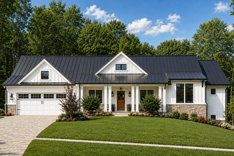 Architectural House Design - Exterior - Front Elevation 2 for Farmhouse House Plan #928-438 - 2 bed, 2.5 bath