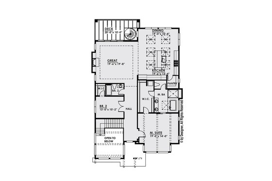 Floor Plan - Upper Floor for Modern House Plan #1066-10 - 4 bed, 3 bath