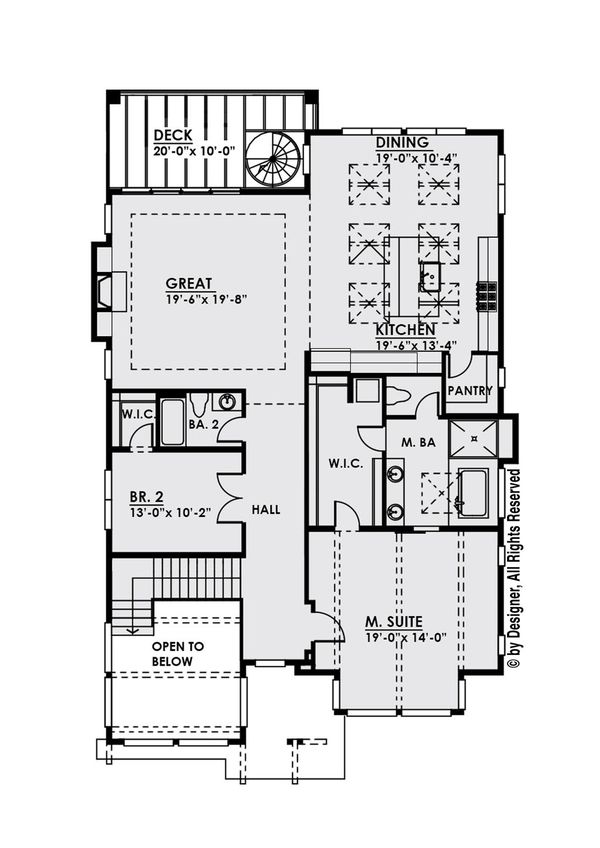 Modern Floor Plan - Upper Floor Plan #1066-10