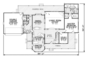 Floor Plan - Main Floor for Country House Plan #65-134 - 3 bed, 2.5 bath