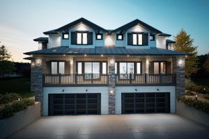 Exterior - Front Elevation 3 for Farmhouse House Plan #1101-18 - 3 bed, 3.5 bath