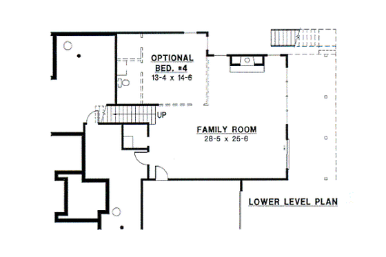 Floor Plan - Lower Floor for Mediterranean House Plan #67-681 - 3 bed, 2 bath