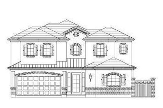 Exterior - Front Elevation for European House Plan #411-857 - 4 bed, 3.5 bath