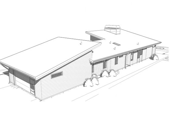 Exterior - Rear Elevation for Modern House Plan #895-124 - 3 bed, 2 bath